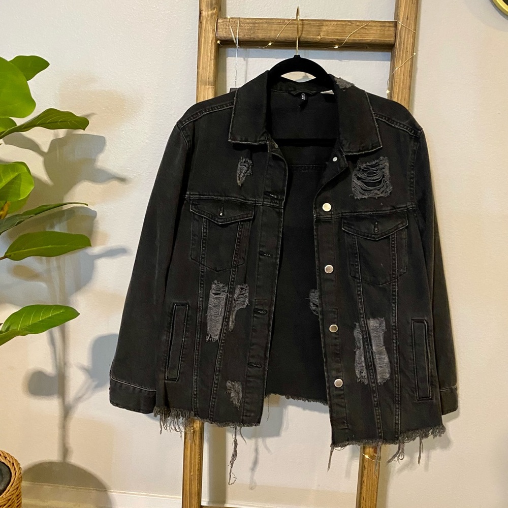 H&M Black Jean Jacket size 8